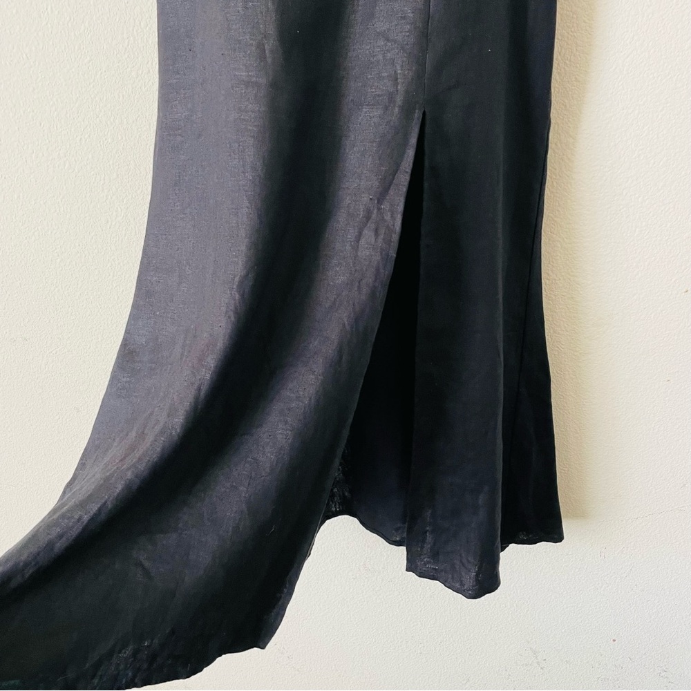 Reformation SIZE 6 Spaulding 100% linen black midi dress - Picture 4 of 8